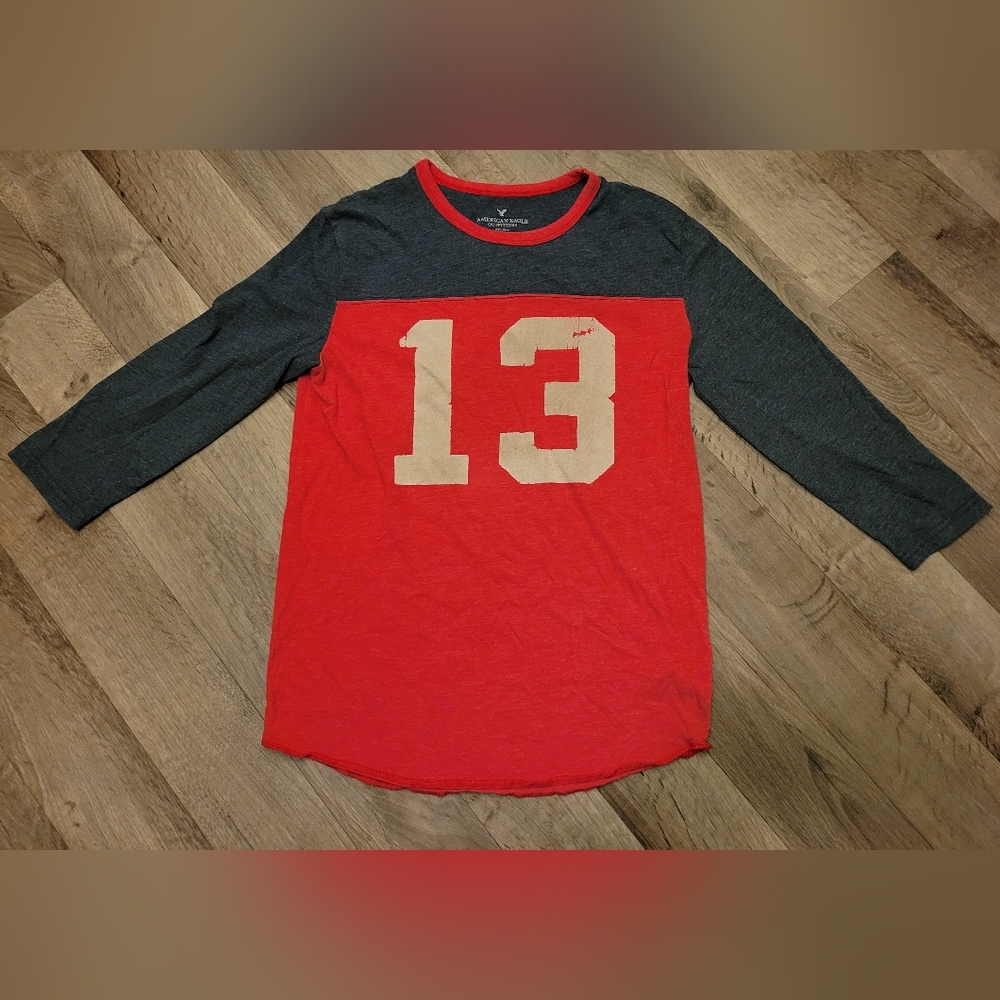 Red and Grey Baseball Style Tee